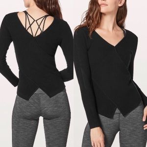 RARE Lululemon 🍋 Wrap It Back Black Sweater
